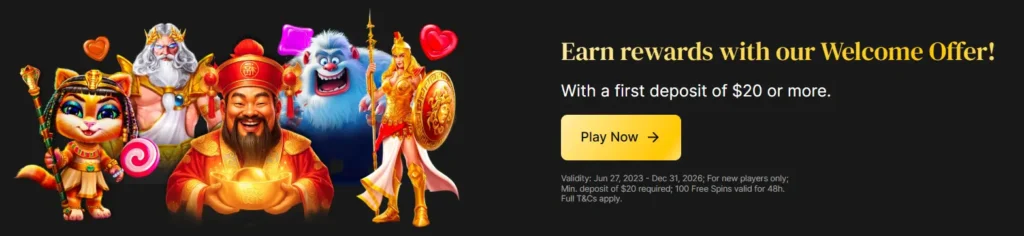 Popular slot game characters, including Zeus and a Chinese emperor, showcasing Betty Casino's game variety.